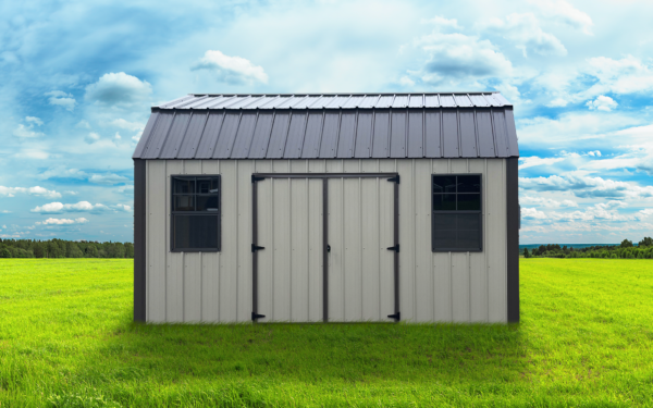 10x16 Metal Side Lofted Barn with Clay Siding, Burnished Slate Trim and Roof 10x16 Metal Side Lofted Barn with Clay Siding, Burnished Slate Trim and Roof